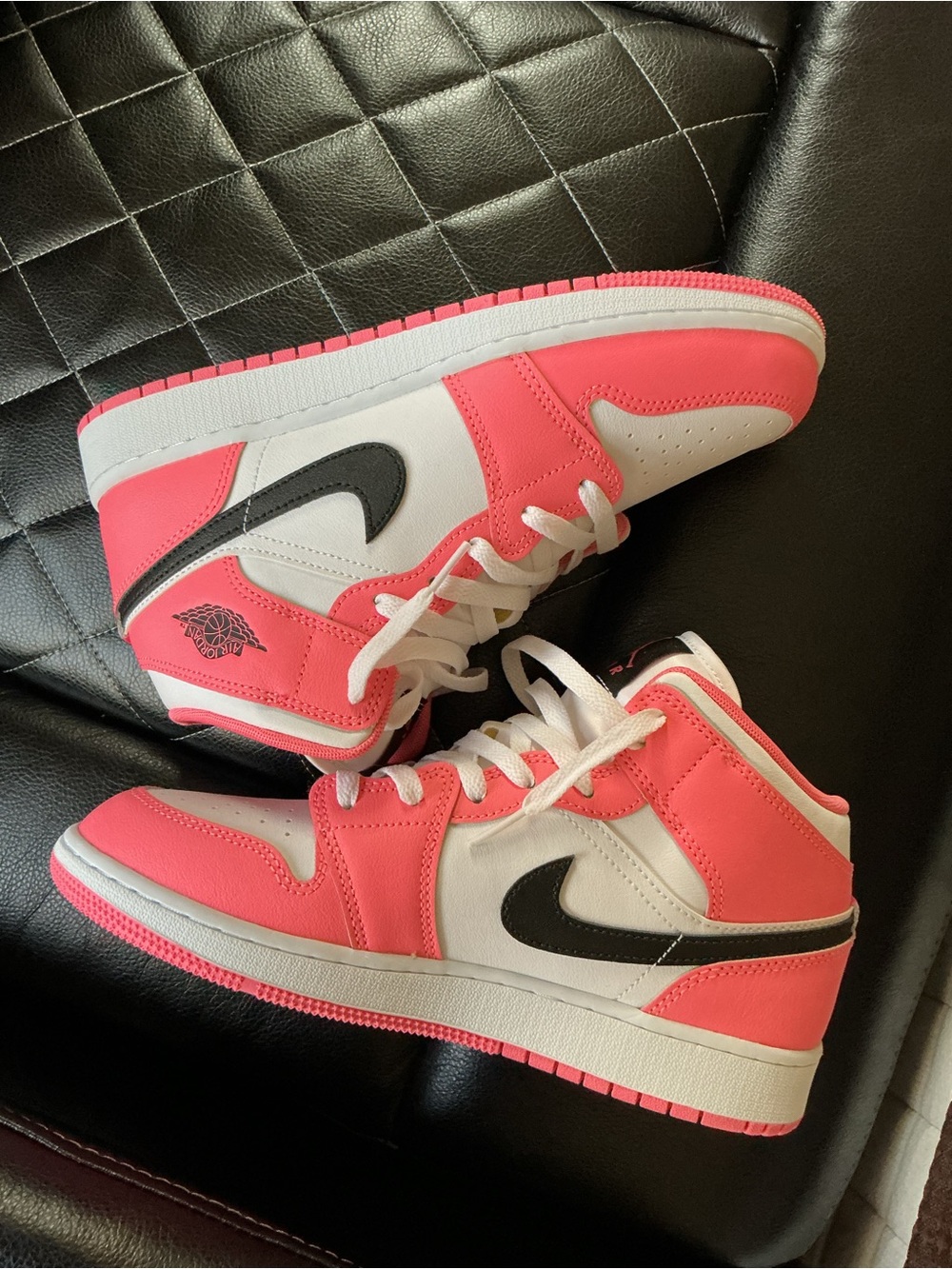Nike Kids Pink, White & Black High-Top Sneakers